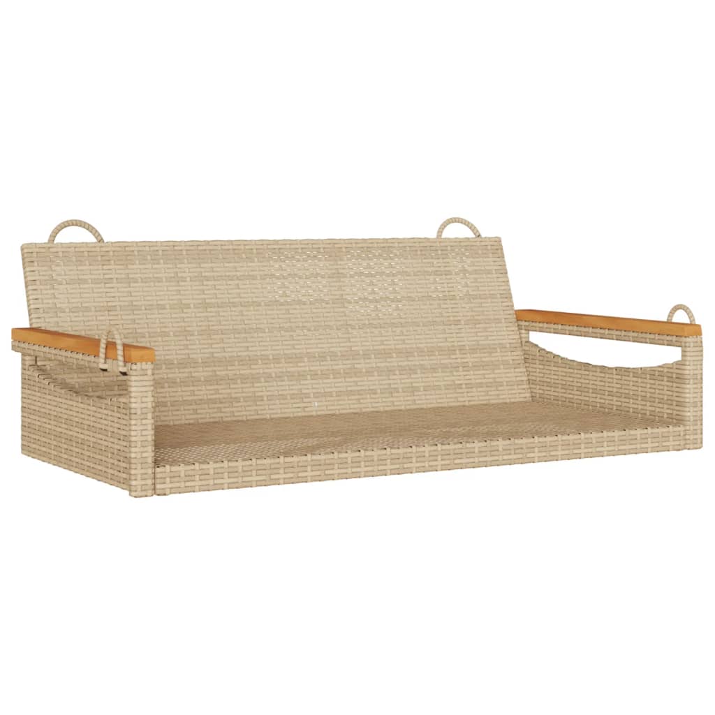 Vidaxl schommelbank 109x62x40 cm poly rattan beige