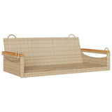 Vidaxl schommelbank 109x62x40 cm poly rattan beige