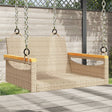 Vidaxl schommelbank 63x62x40 cm poly rattan beige