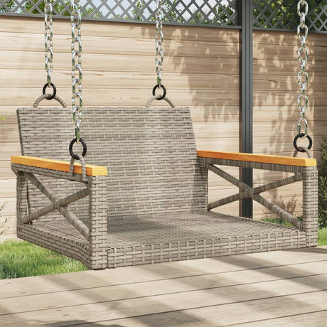 Vidaxl schommelbank 63x62x40 cm poly rattan grijs