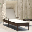 Vidaxl ligbed met luifel poly rattan bruin
