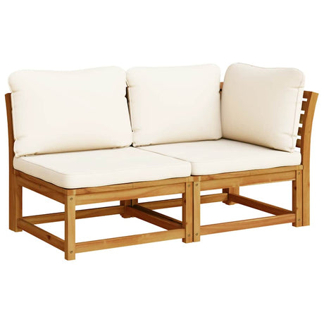 Vidaxl 2-delige loungeset met kussens massief acaciahout