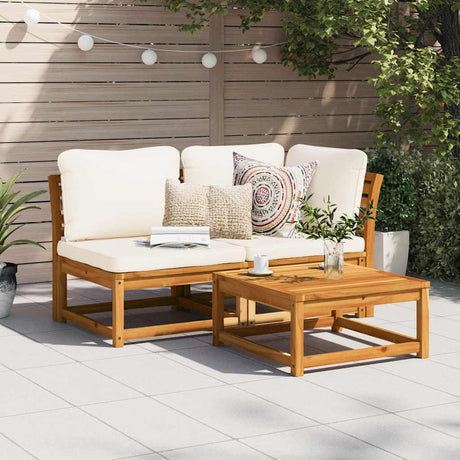 Vidaxl 2-delige loungeset met kussens massief acaciahout