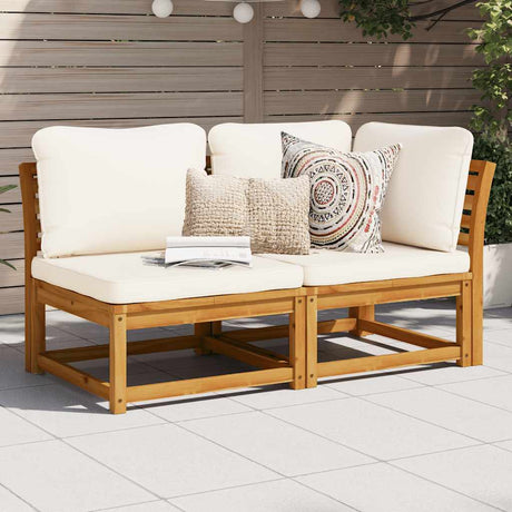 Vidaxl 2-delige loungeset met kussens massief acaciahout
