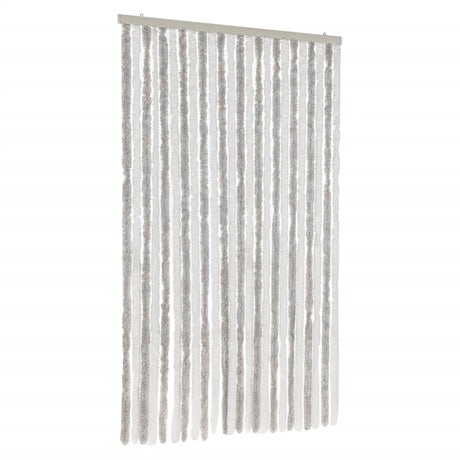 Zasłona muchowa Vidaxx 100x230 cm szenilowa jasnoszara i biała