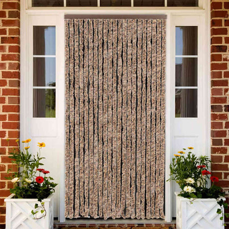 Zasłona muchowa Vidaxx 90x220 cm szenilowa beż i ciemny brąz
