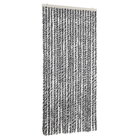 Zasłona muchowa Vidaxx 90x220 cm szenilowa szara i czarno-biała