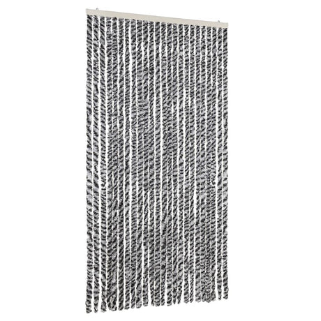 Zasłona muchowa Vidaxx 100x220 cm szenilowa szara i czarno-biała