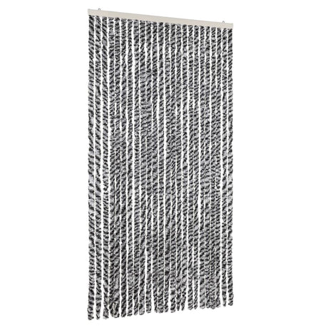 Zasłona muchowa Vidaxx 100x230 cm szenilowa szara i czarno-biała