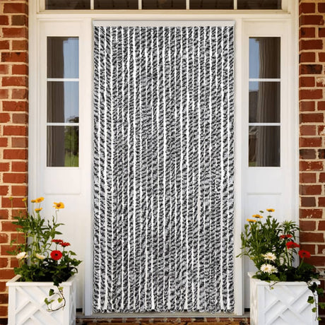 Zasłona muchowa Vidaxx 100x230 cm szenilowa szara i czarno-biała