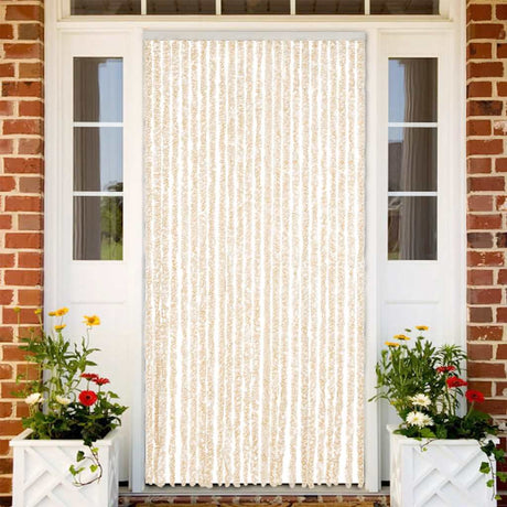 Zasłona muchowa Vidaxx 100x230 cm szenilowa beżowo-biała