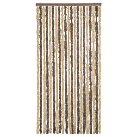 Zasłona muchowa Vidaxx 90x200 cm szenilowa ciemnobrązowa i beżowa