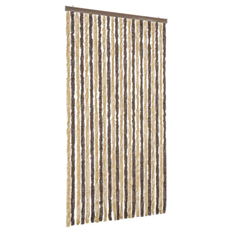 Zasłona muchowa Vidaxx 100x230 cm szenilowa ciemnobrązowa i beżowa