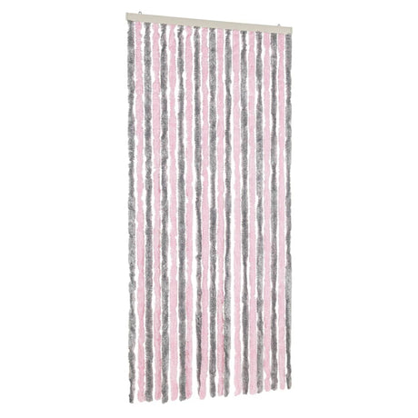 Zasłona przeciw owadom Vidaxx 90x220 cm szenilowo-srebrno-szara i różowa