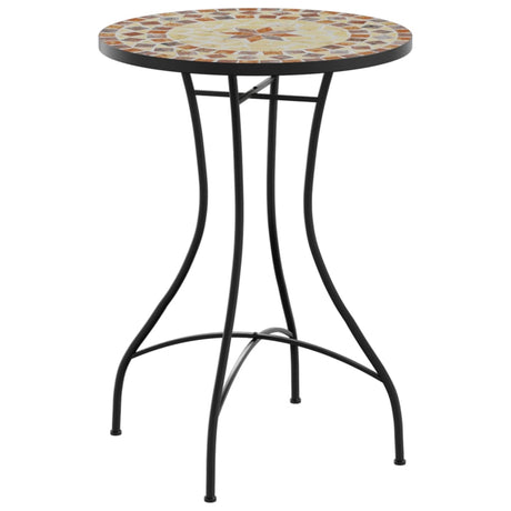 Vidaxl bistrotafel mozaïek ø50x70 cm keramiek terracottakleurig en wit