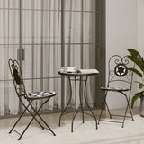 Vidaxl opklapbare stoelen, 2 stuks, zwart-wit keramiek