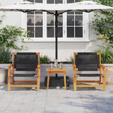 Vidaxl tuin relax stoel 2 st zwart massief acaciahout