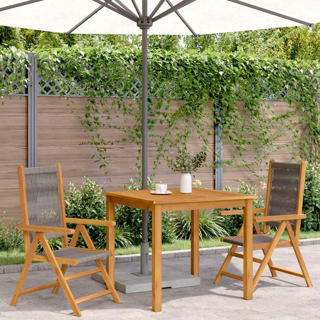 Vidaxl inklapbare stoelen 2 st massief acaciahout en polypropeen grijs
