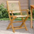 Vidaxl inklapbare stoelen 2 st massief acaciahout en polypropeen beige