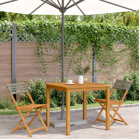 Vidaxl opklapbare stoelen, 2 stuks, grijs, massief acaciahout en polyrotan.