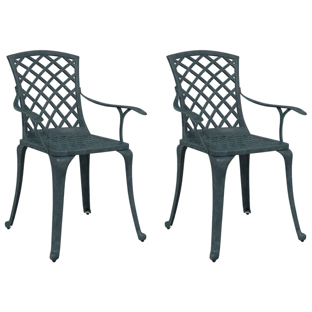 Vidaxl tuinstoelen 2 st gietaluminium groen