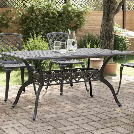 Vidaxl tuintafel 150x90x72 cm gietaluminium zwart