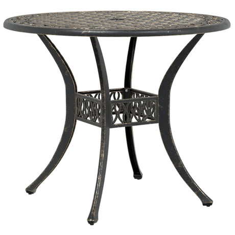 Vidaxl tuintafel ø 90x75 cm gietaluminium bronskleurig