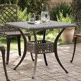 Vidaxl tuintafel 80x80x75 cm gietaluminium bronskleurig