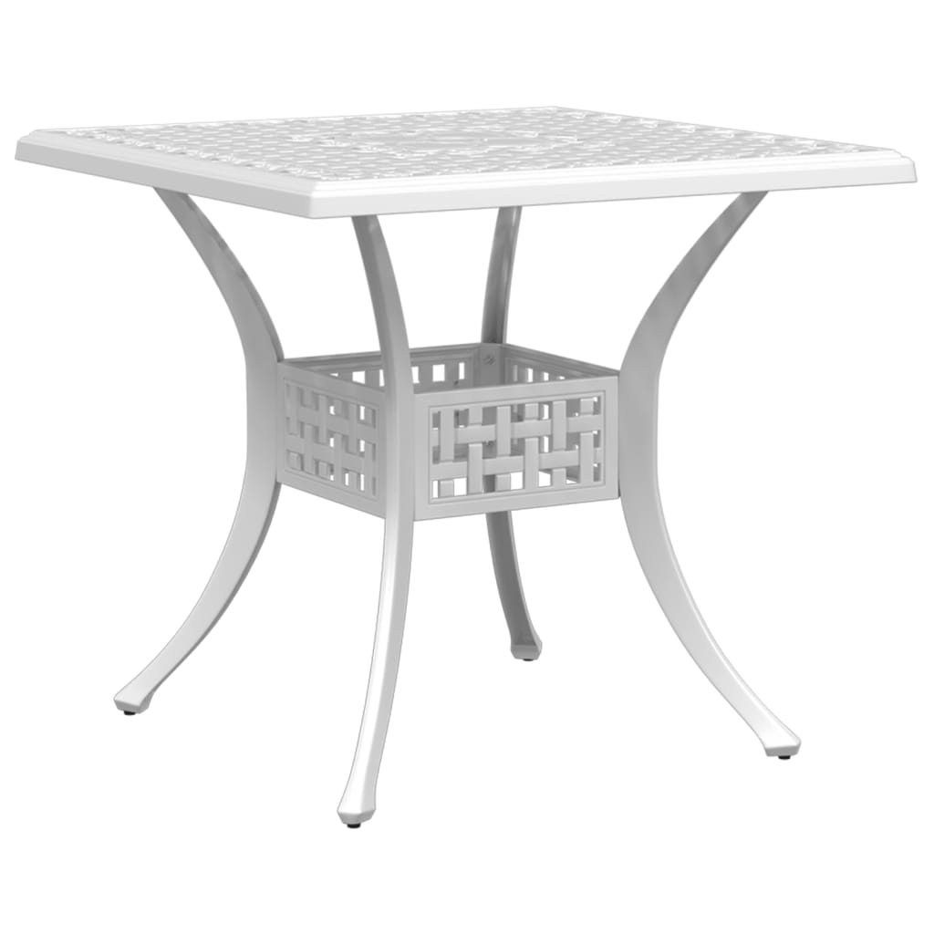 Vidaxl tuintafel 80x80x75 cm gietaluminium wit