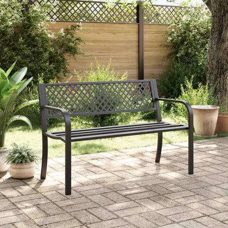 Vidaxl tuinbankje 119 cm staal zwart