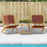 Vidaxl opklapbare stoelen, 2 stuks, rood, massief acaciahout en stof.