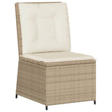 Vidaxl tuinbank verstelbaar met kussens poly rattan beige