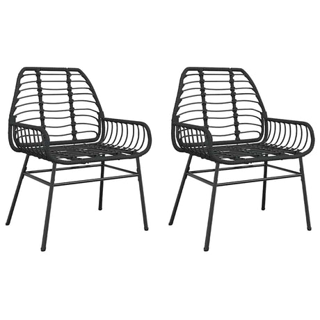 Vidaxl tuinstoelen 2 st poly rattan zwart