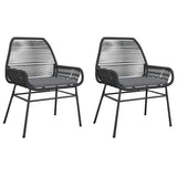 Vidaxl tuinstoelen 2 st met kussens poly rattan zwart