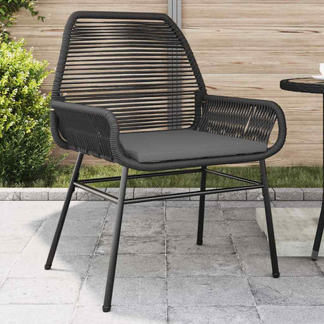 Vidaxl tuinstoelen 2 st met kussens poly rattan zwart