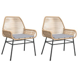 Vidaxl tuinstoelen 2 st met kussens poly rattan bruin