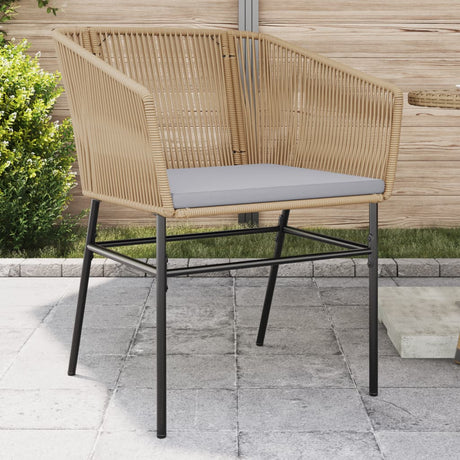 Vidaxl tuinstoelen 2 st met kussens poly rattan bruin