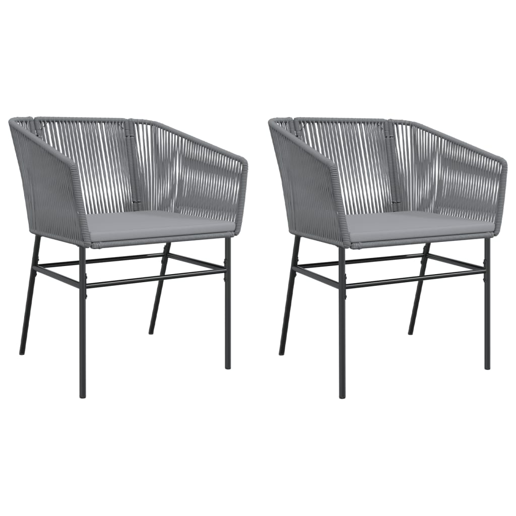 Vidaxl tuinstoelen 2 st met kussens poly rattan grijs