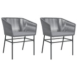 Vidaxl tuinstoelen 2 st met kussens poly rattan grijs