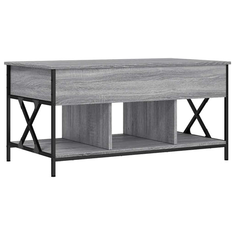 Vidaxl salontafel 100x55x50 cm bewerkt hout en metaal grijs sonoma