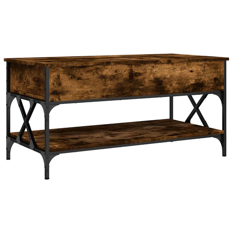 Vidaxl salontafel 100x50x50 cm bewerkt hout en metaal gerookt eiken