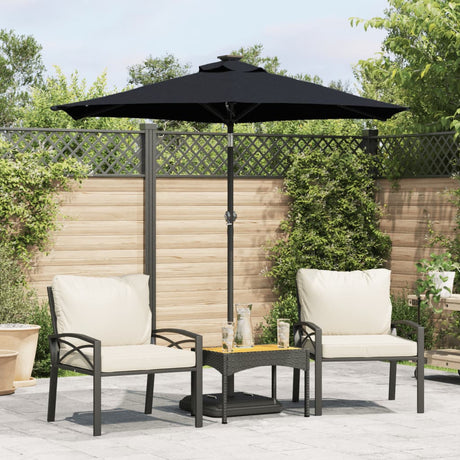 Parasol Vidaxx ze stalowym słupkiem 225x225x212 cm czarny