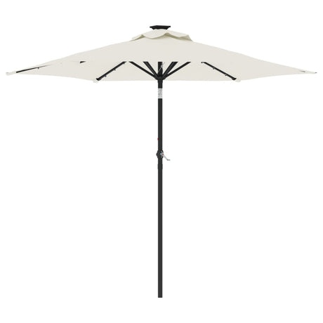 Parasol Vidaxx z diodami LED i stalowym słupkiem 225x225x212 cm biały