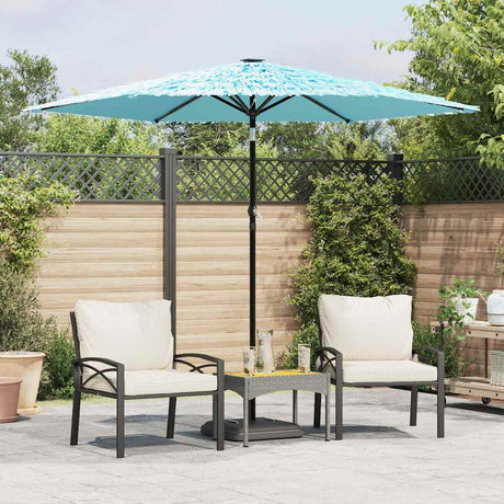 Parasol VidaXL ze stalowym słupkiem 268x268x226 cm, niebieski