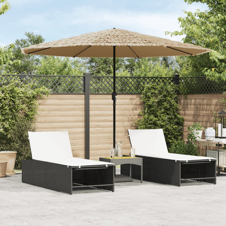 Parasol VidaXL z diodami LED i stalowym słupkiem 324x324x247 cm brązowy