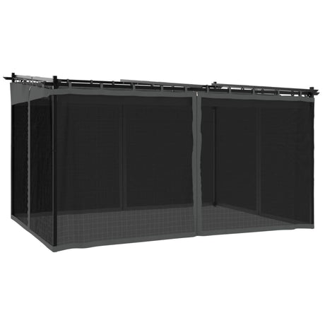 Altanka Vidaxx ze ścianami bocznymi z siatki 4x3 m, stal antracytowa