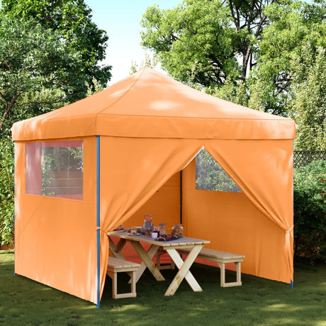 Vidaxl partytent inklapbaar pop-up met 4 zijwanden oranje