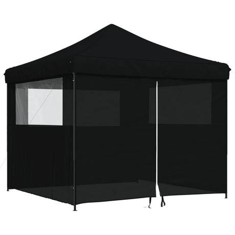Vidaxl partytent inklapbaar pop-up met 4 zijwanden zwart
