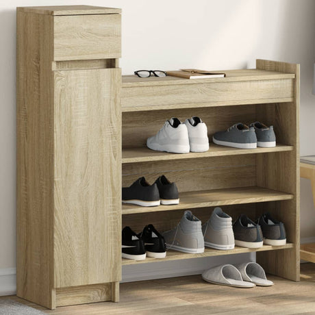 Szafka na buty Vidaxxl 100,5x28x100 cm drewno konstrukcyjne, kolor dąb sonoma