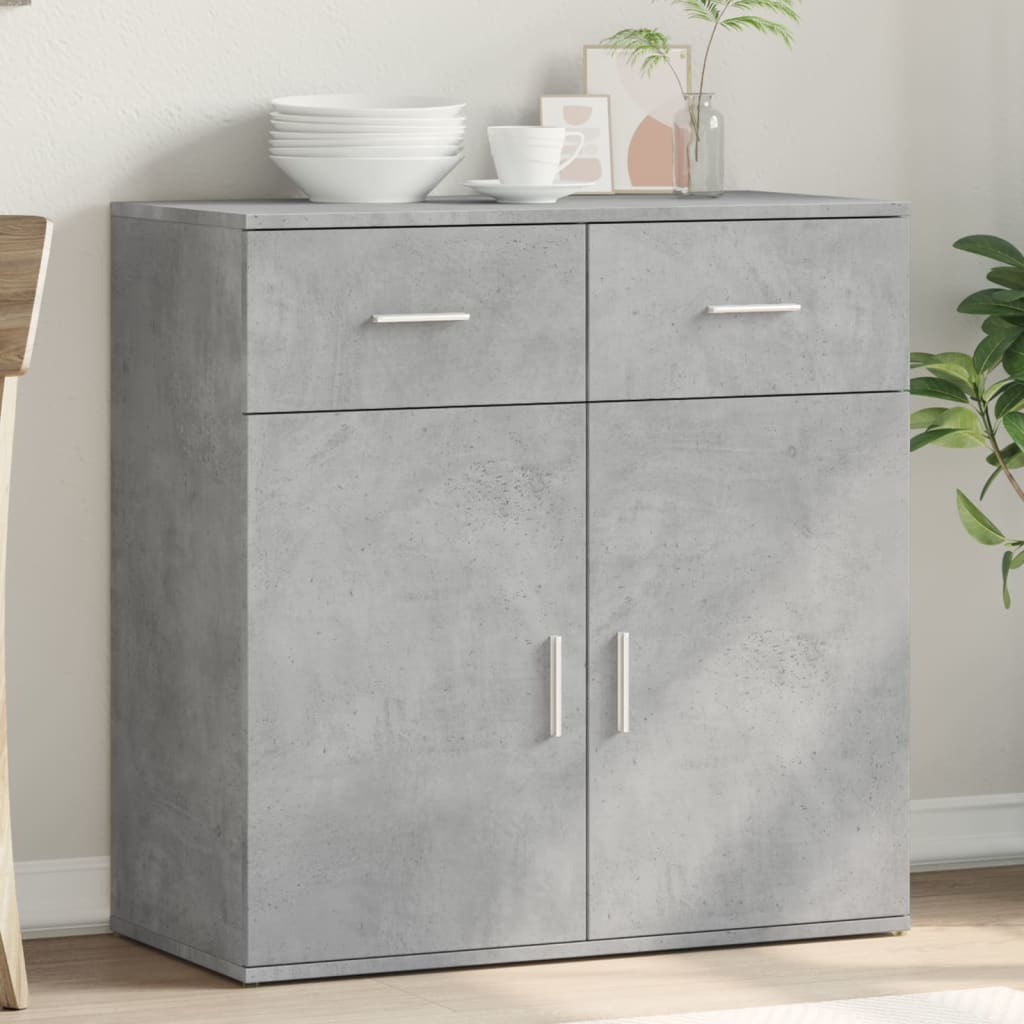 Vidaxl dressoir 79x38x80 cm bewerkt hout betongrijs